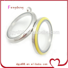 Supplier yellow color stainless steel necklace locket